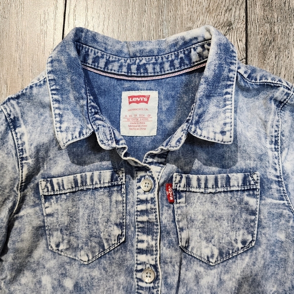 Levi's Little Girl's Acid Wash Jean Dress Size XS (3-4yrs) - Picture 3 of 9